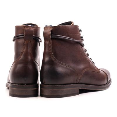 BERET TOE CAP BOOT Brown Leather