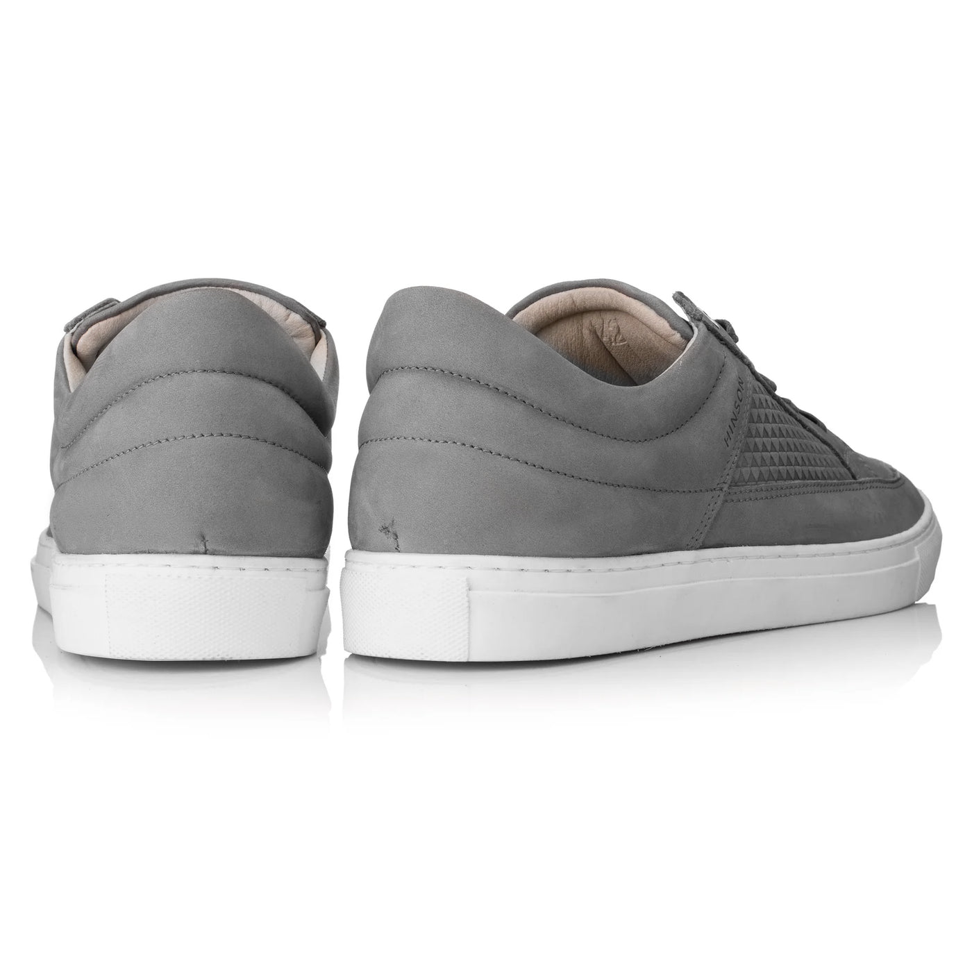 Nubuck en cuir gris bas en velo