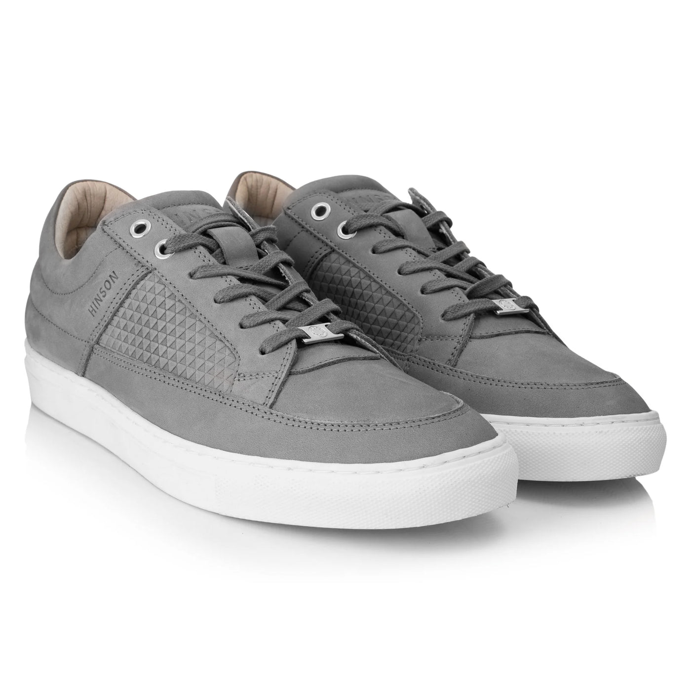 Nubuck en cuir gris bas en velo